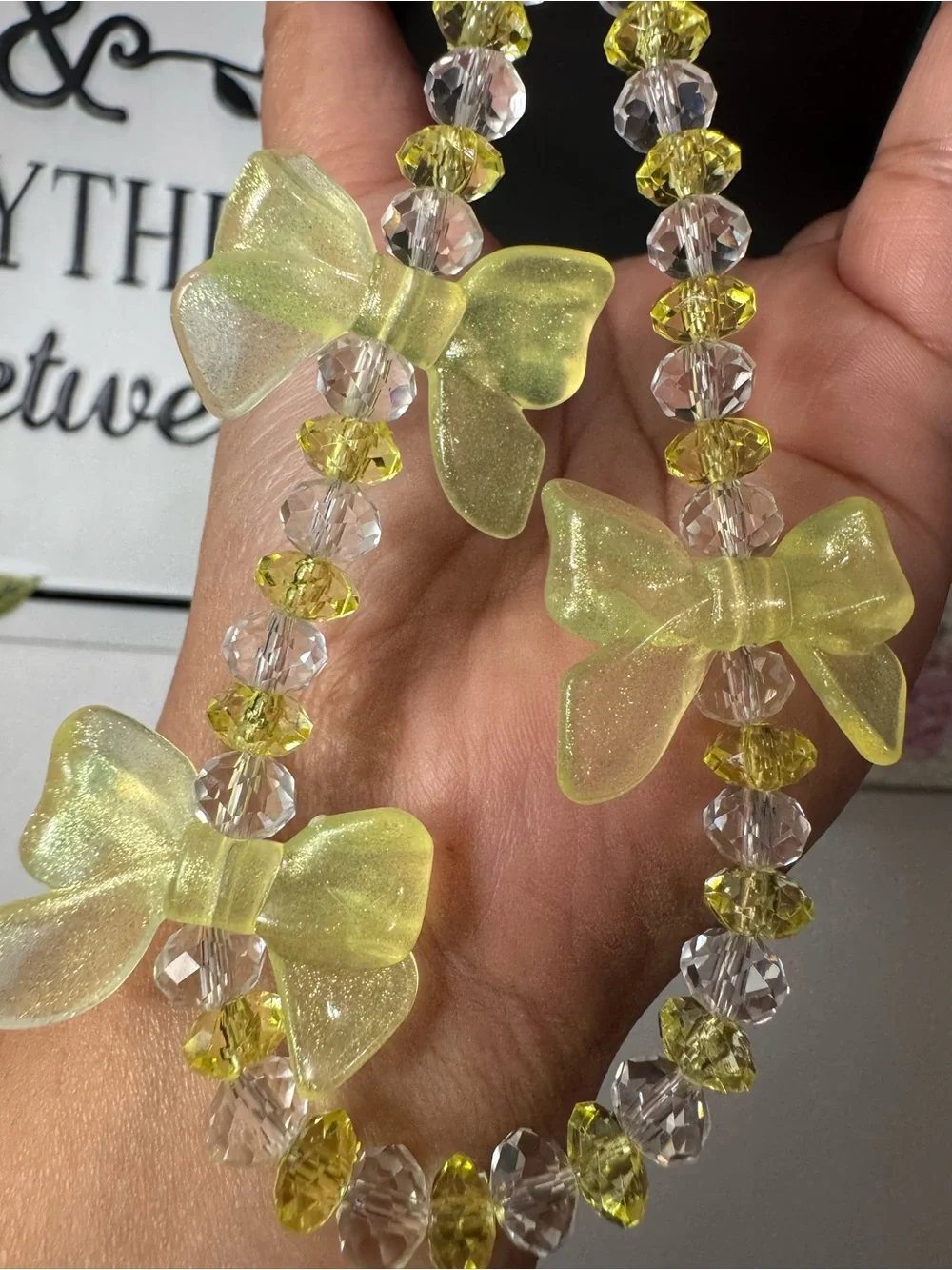 Bling Bling Crystal with Yellow Bow Phone/Key/Bag Chain #P1102